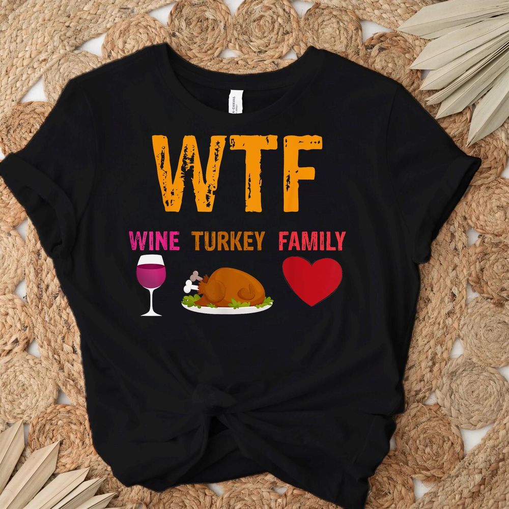 Wine Turkey Family Funny Thanksgiving T-Shirt Unisex Standard T-Shirt black s