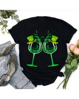 Wine Shamrock Leprechaun Funny St Patricks Day T-Shirt Unisex Standard T-Shirt black s