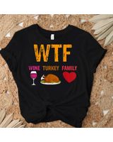 Wine Turkey Family Funny Thanksgiving T-Shirt Unisex Standard T-Shirt black s